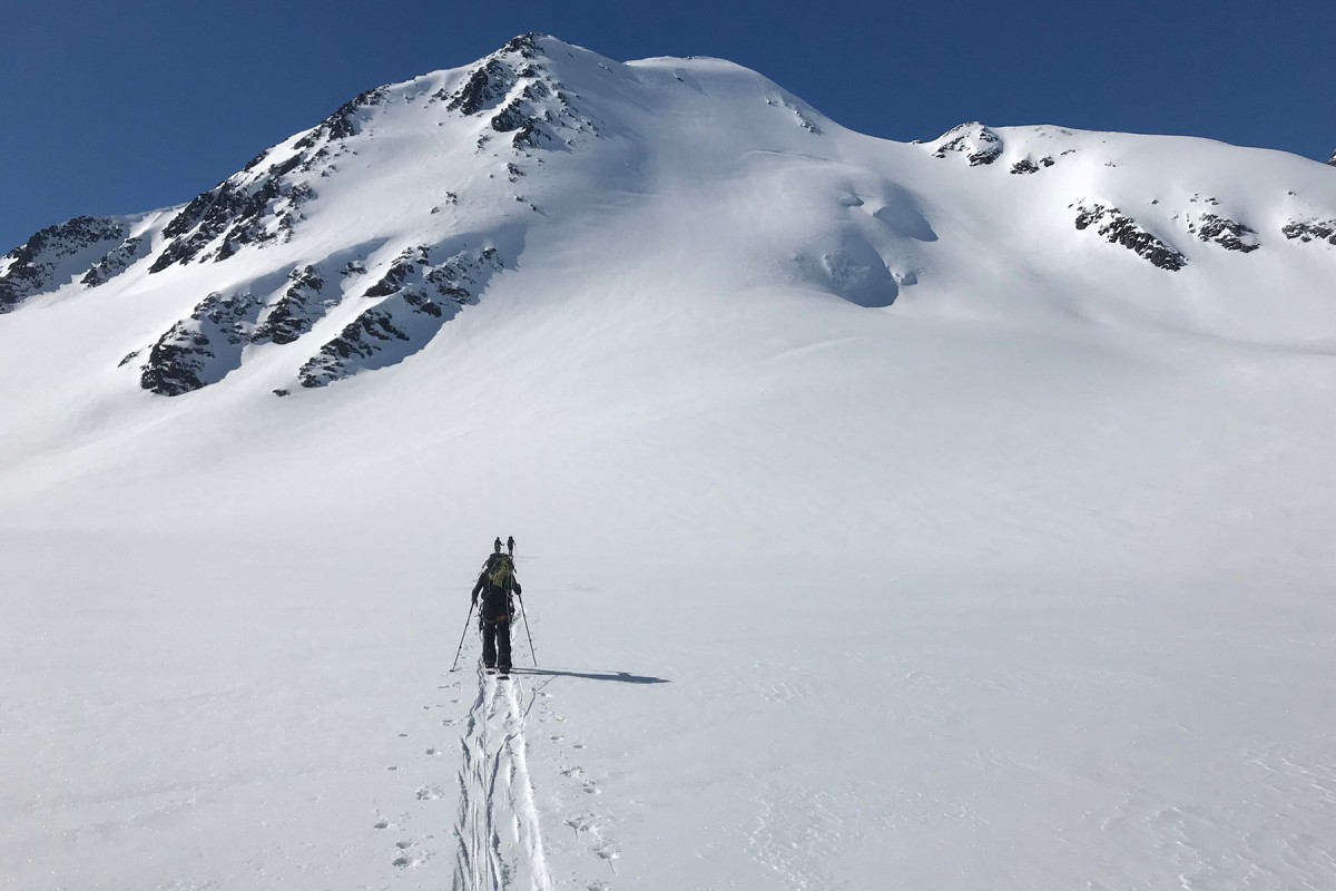 Skinning out to go ski the Turkey Zone.