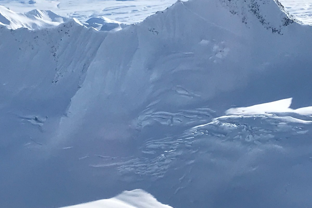 Black Rapids Meteor Peak ski camp zone in the Eastern Alaska Range.