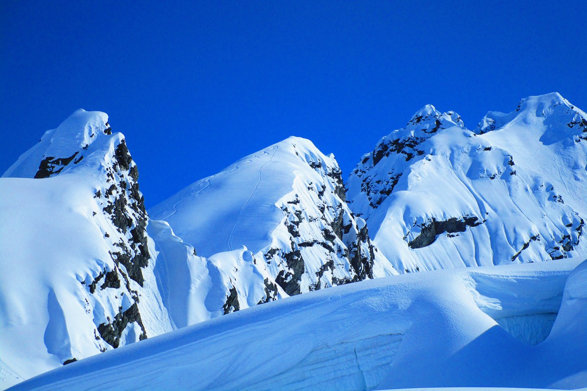 Big mountain skiing in the Chugach outside of Valdez, Alaska