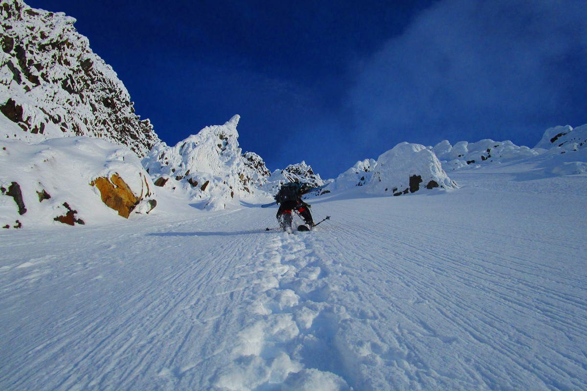 Climbing up Little Pyramid, it's just a little steep out there.