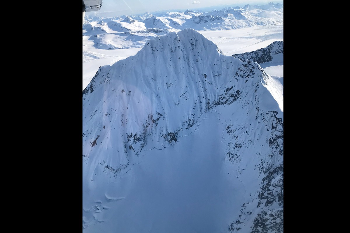 Columbia Glacier ski camp zone, accessed by ski plane.