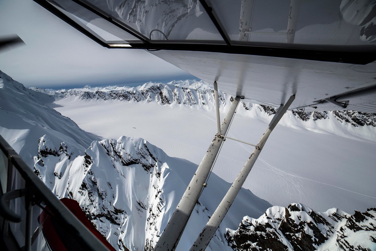 Checking out The Books near Valdez from our ski plane.