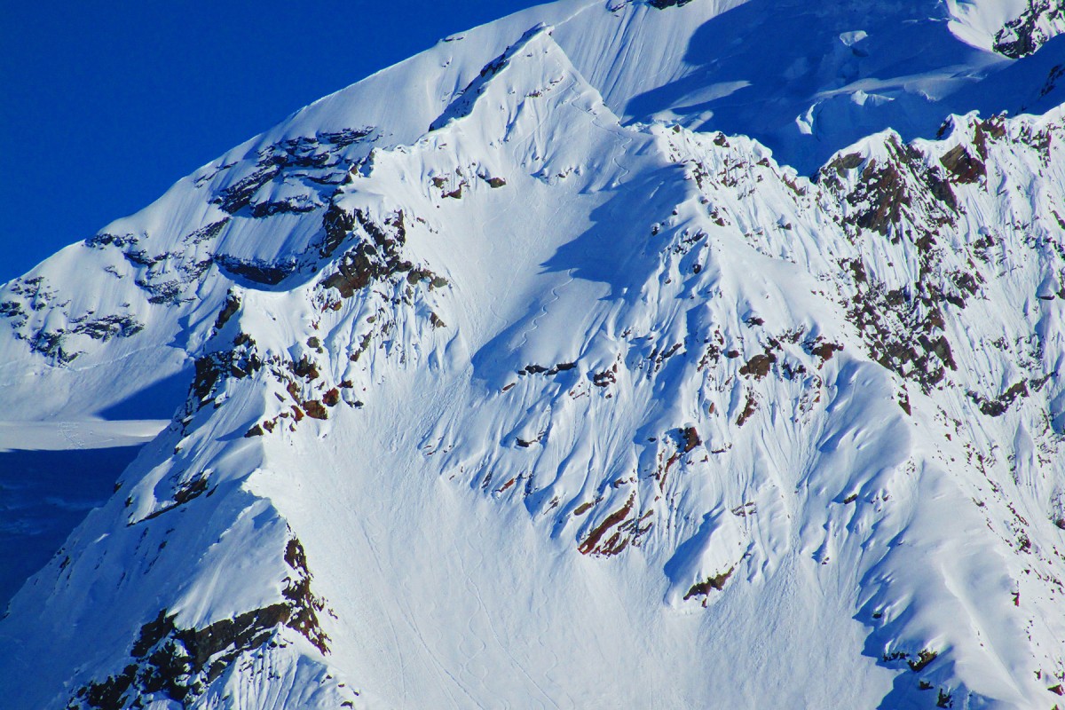 Glacier ski camp runs at Here He Comes near Valdez, Alaska