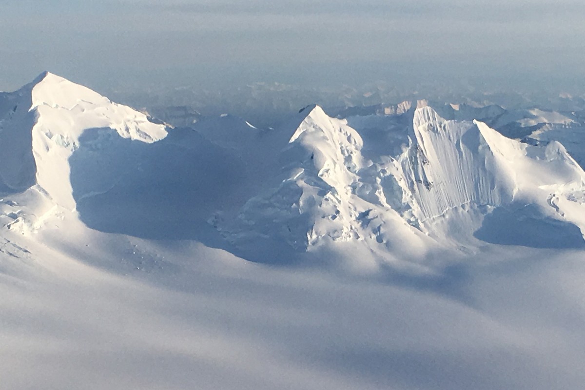 Looking at Little Deborah along Chisana Glacier