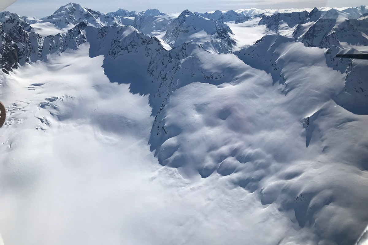 Hour Glass Glacier ski camp in the Wrangell-St. Elias National Park.