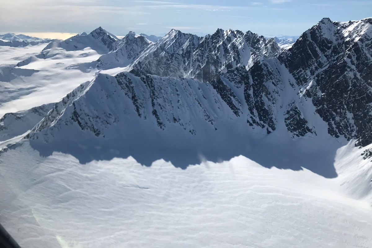 Mineral Creek glacier ski camp right outside Valdez in the Chugach Mountains.