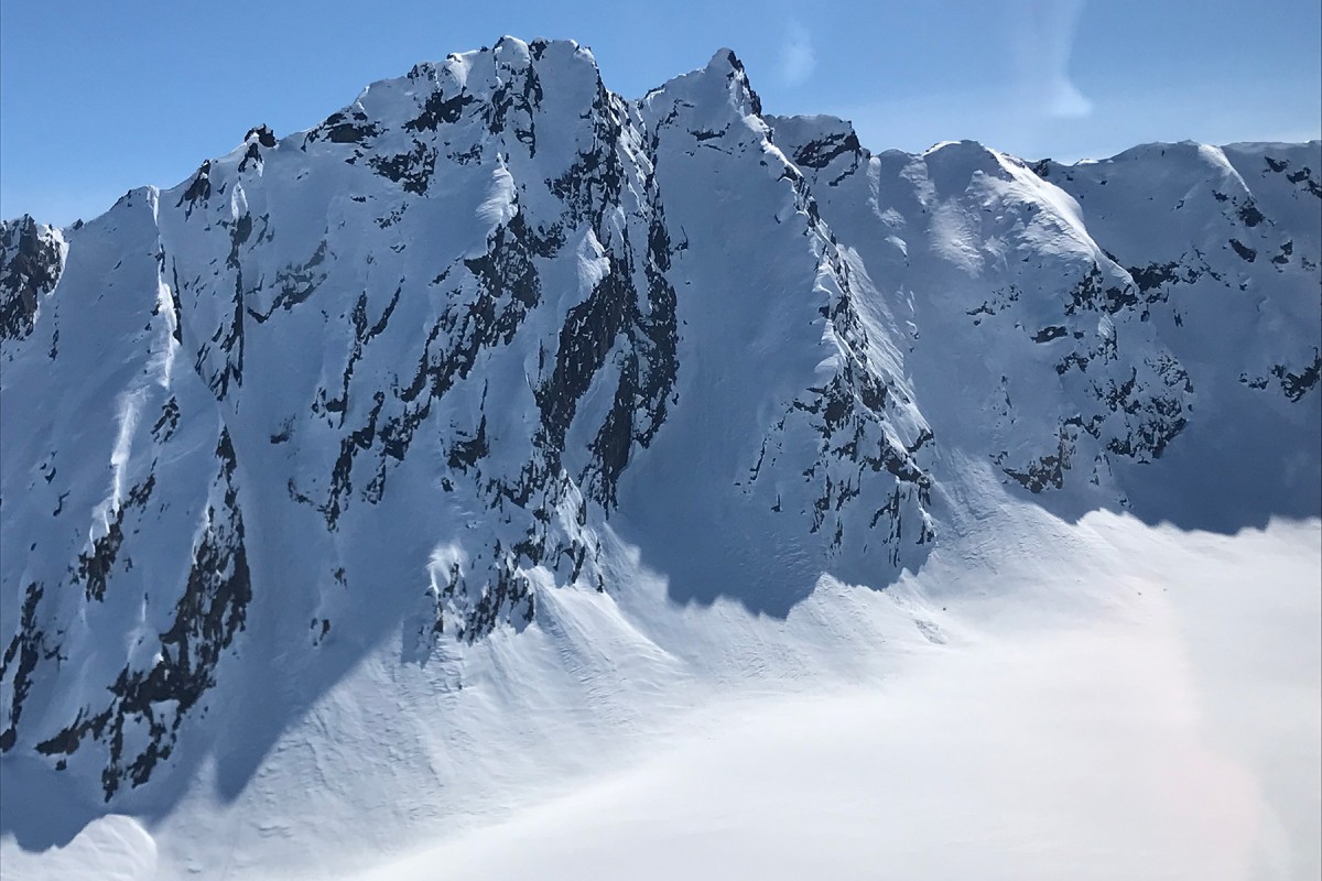 Mohawk ski plane flight from Thompson Pass, Valdez with Chugach Mountain Alaska glacier camps.