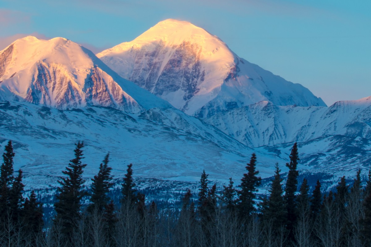 Looking at the eastern and northern face of Mt. Moffit.