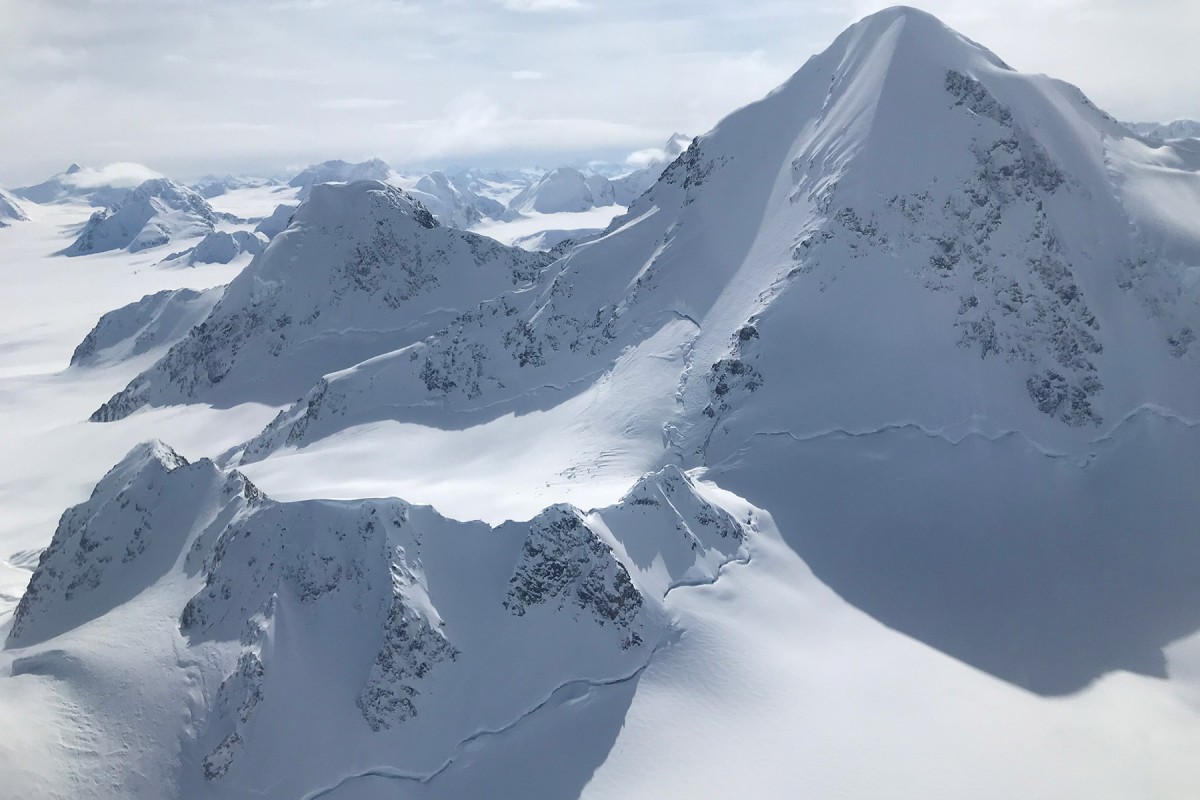 Nelchina Glacier ski camp zone in the Chugach Mountains, Valdez, Alaska