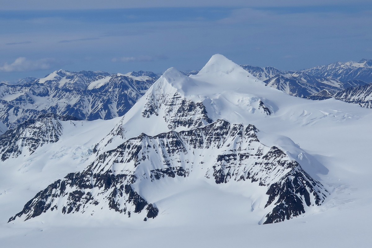 Peaks for climbing off Chisana Glacier.