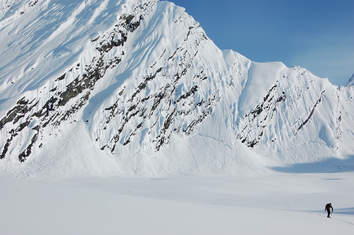 Glacier ski camp in Valdez, Chugach Mountains Alaska.