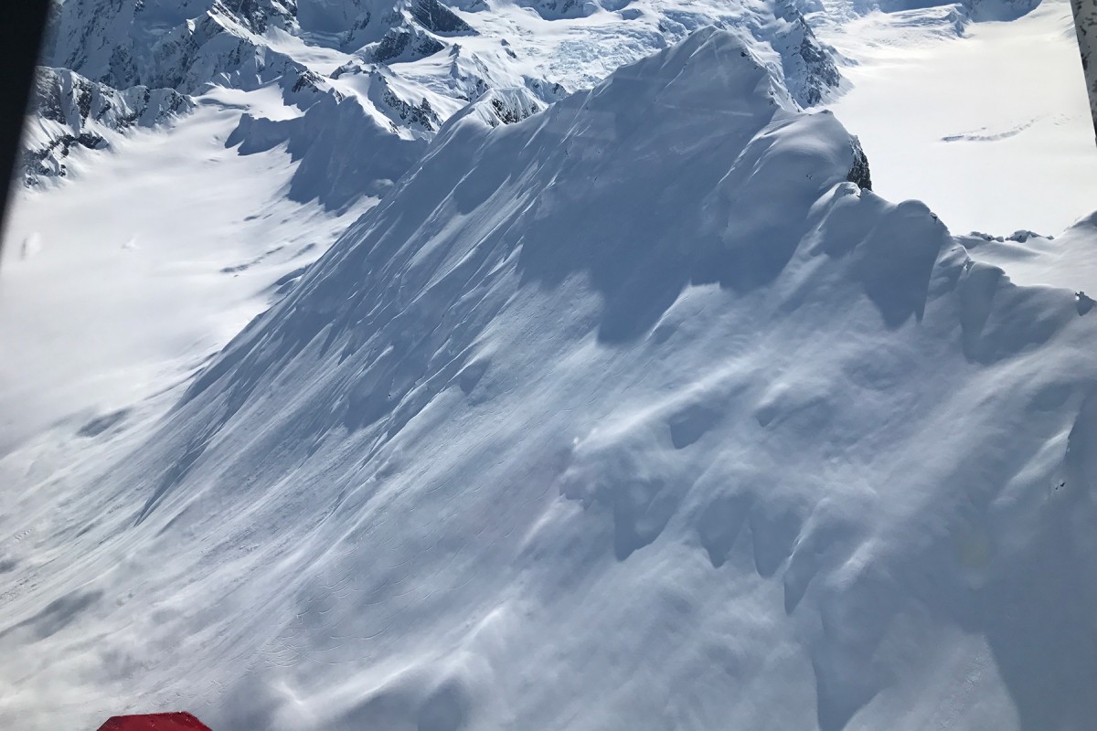 Backcountry glacier ski camp Rhett Face, near Valdez, Alaska in the Chugach Mountains.