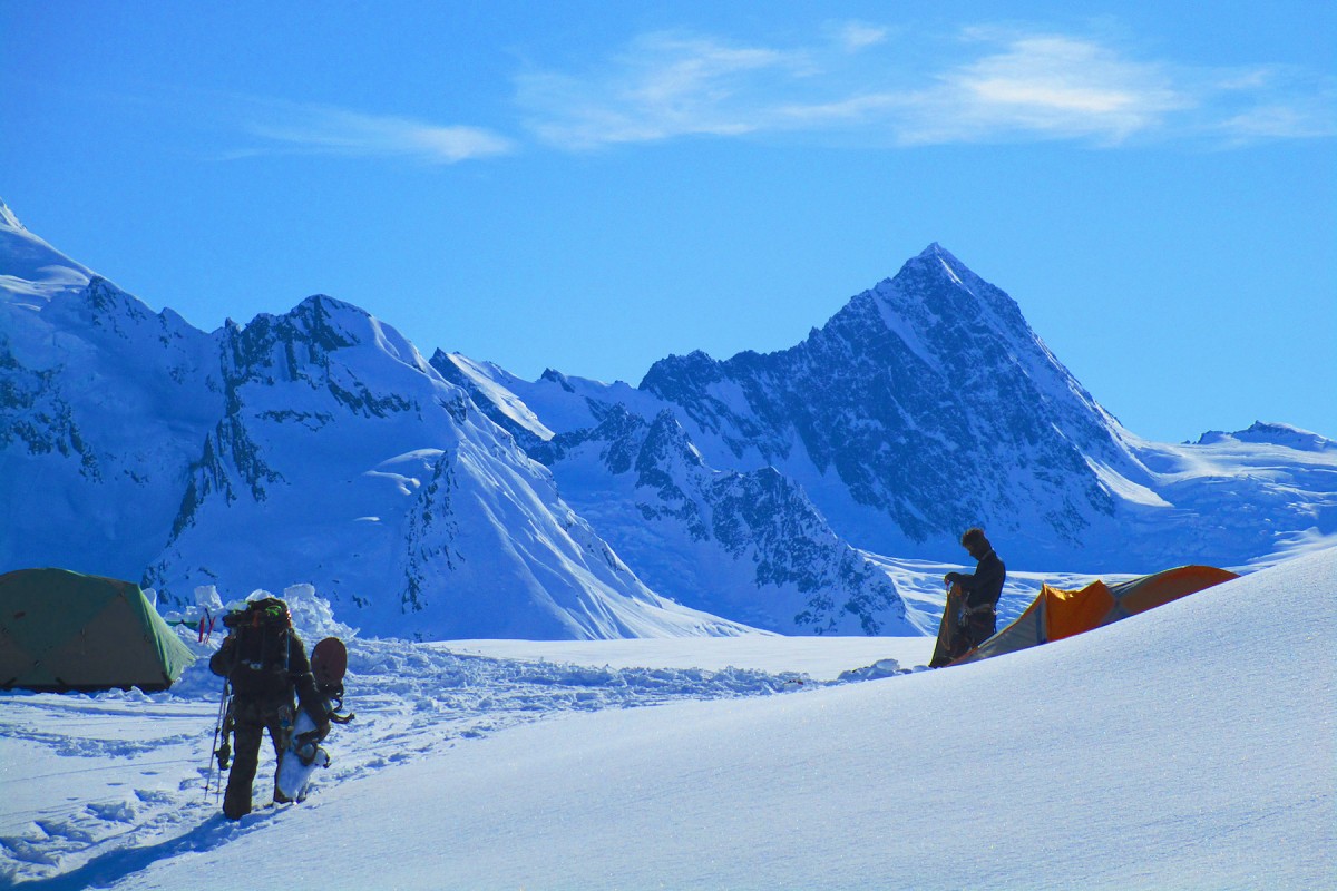 Skiing out in the Chugach Mountains