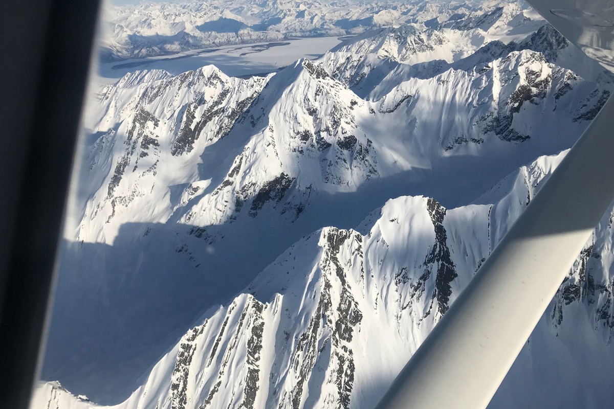 Tasnuna Pockets glacier ski camp zone, Chugach Mountains, Valdez, Alaska.