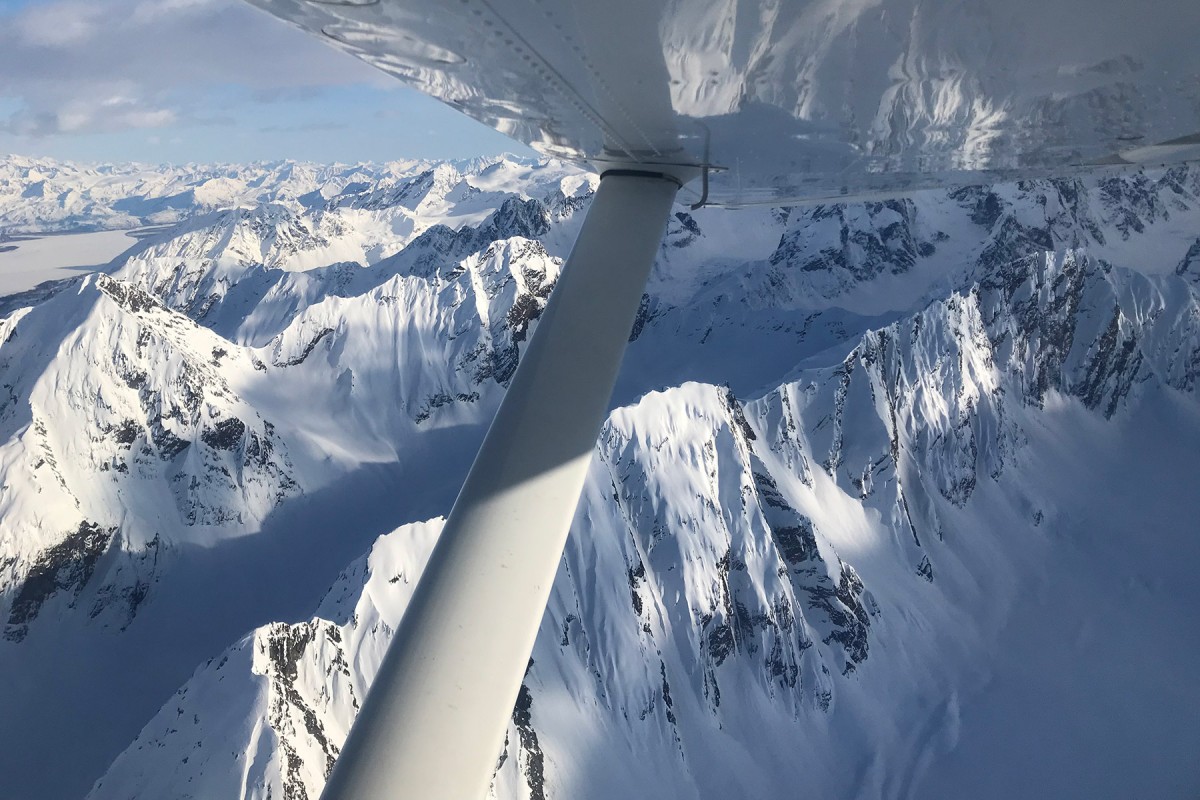 Tasnuna Pockets glacier ski camp, Valdez, Alaska in the Chugach Mountains.