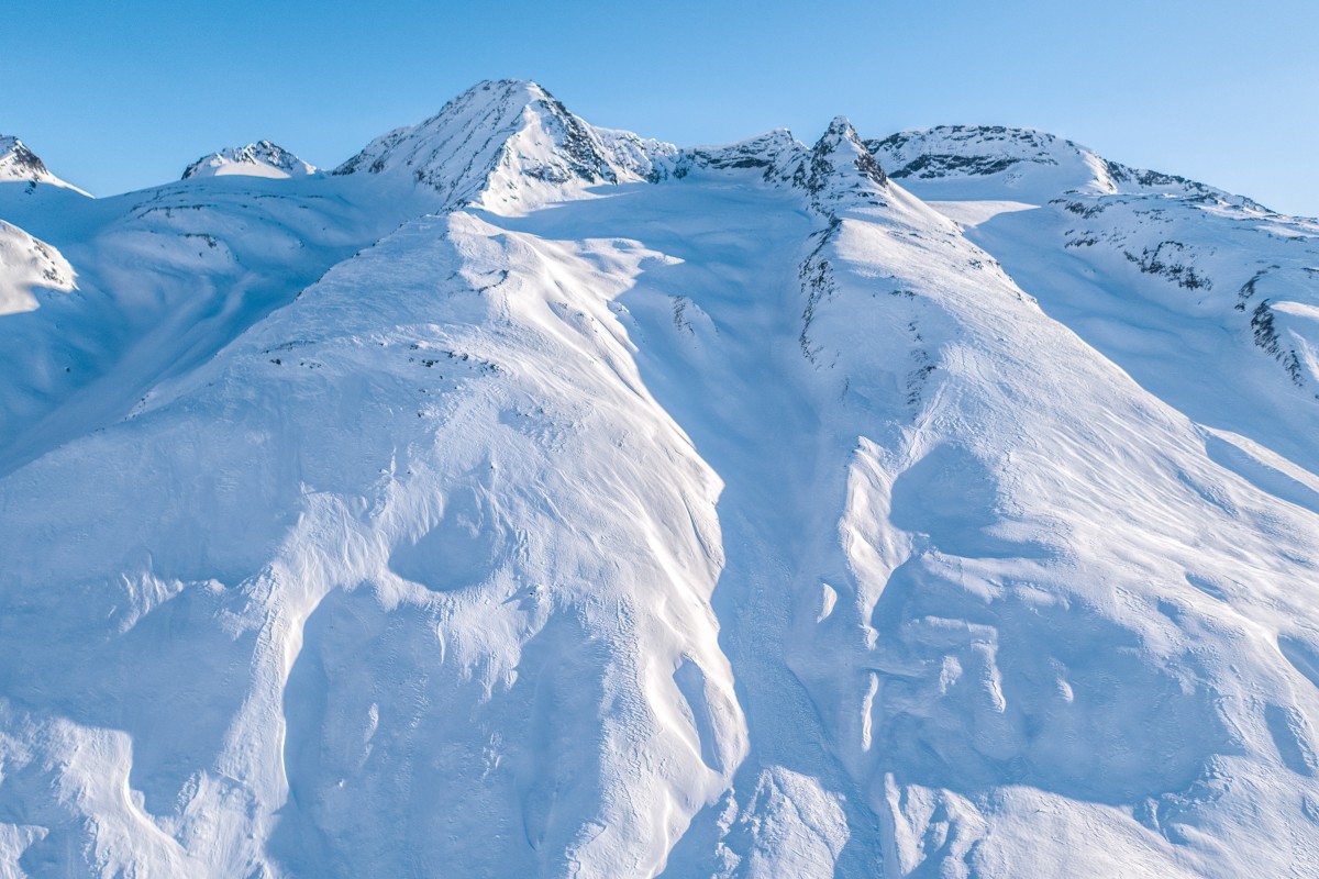 Berlin Wall is a fun run in the Thompson Pass ski bump zone in the Chugach Mountains.