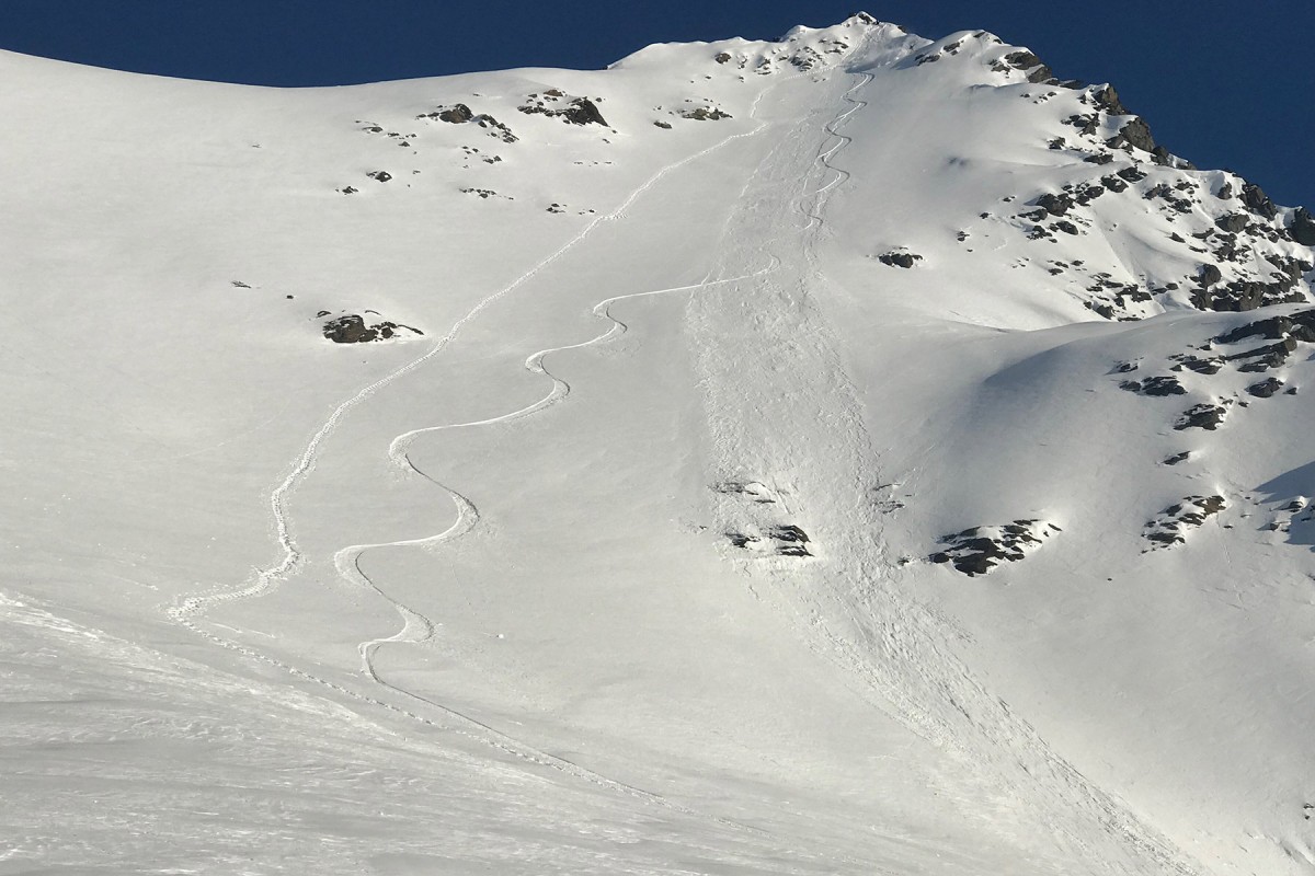 Lines from skiing in Turkey Zone glacier ski camp.