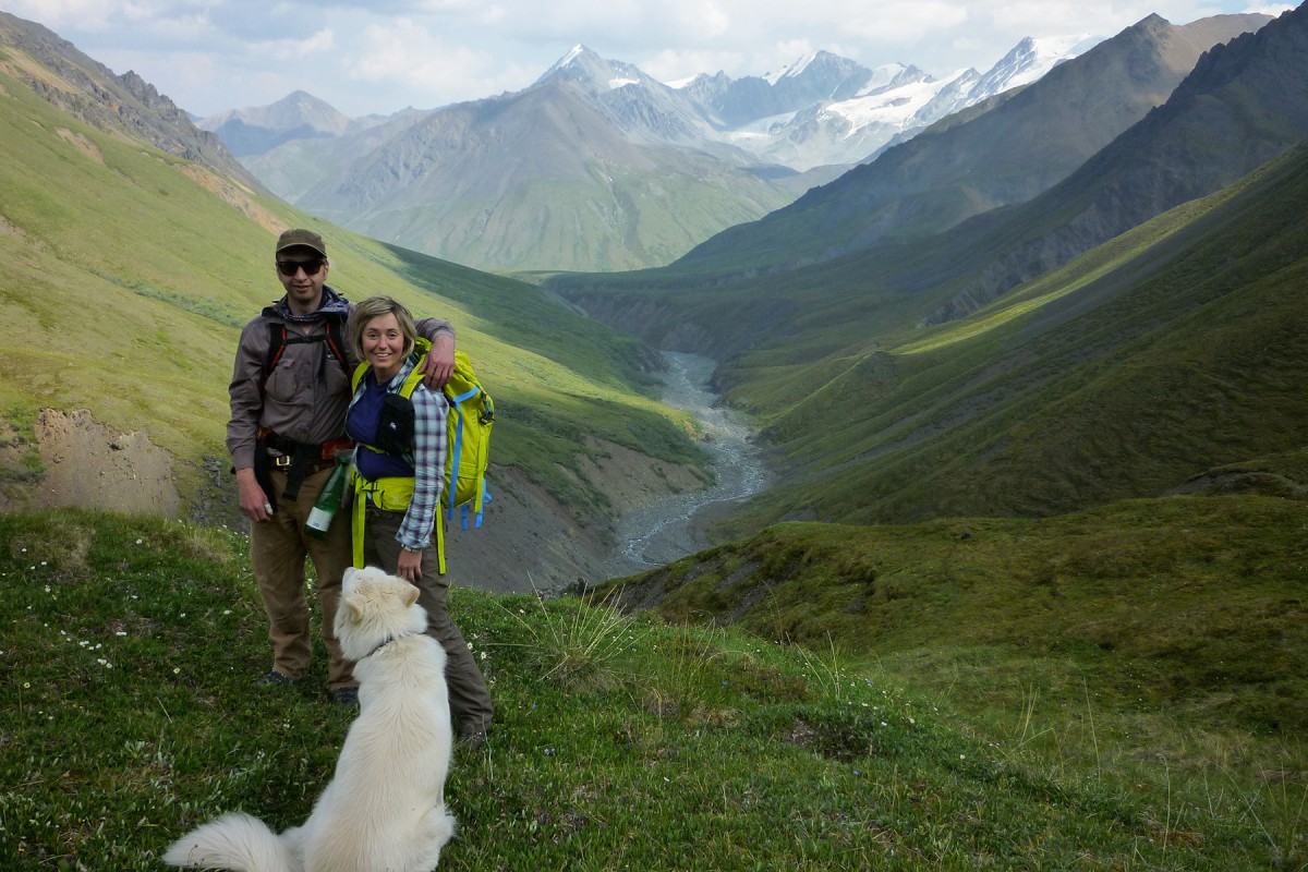 A couple stops while backpacking through the wilderness alpine in Wrangell-St. Elias National Park.